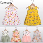 Платье из чистого хлопка для девочек летние платья для маленьких девочек детское платье для маленьких девочек От 1 до 3 лет летнее платье для девочек