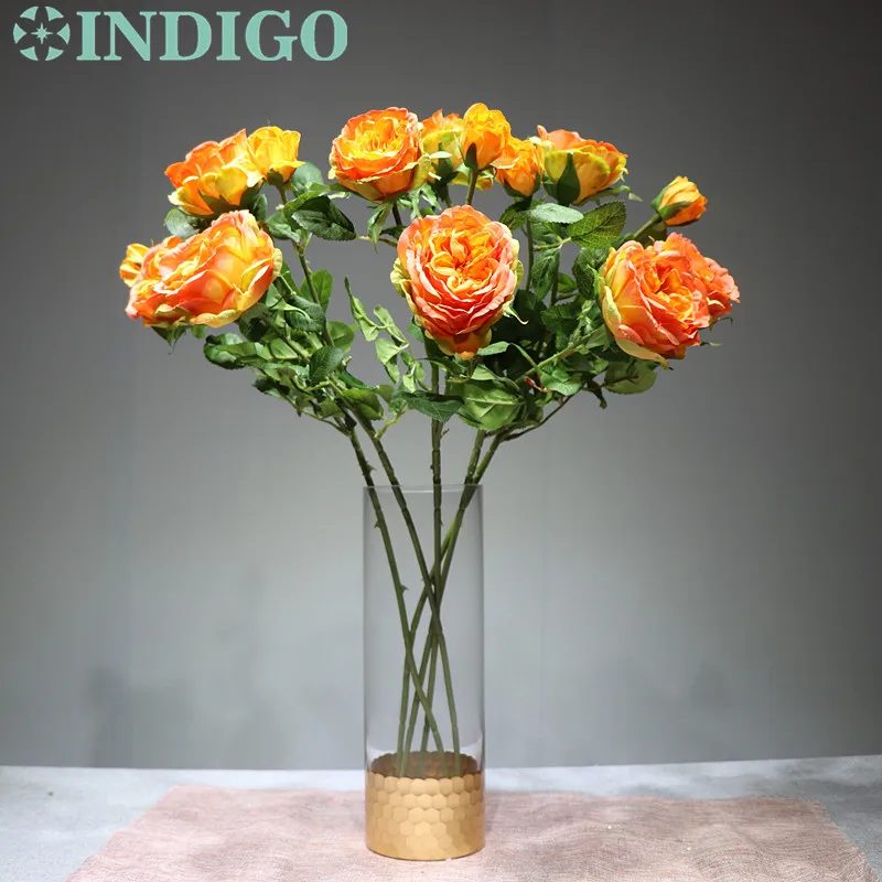 

INDIGO-5stem Peony (1 stem=1 flower +2 Bud) Wedding Flower Rose Bouquet Silk Flower Floral Event Party Flower Hotel Display