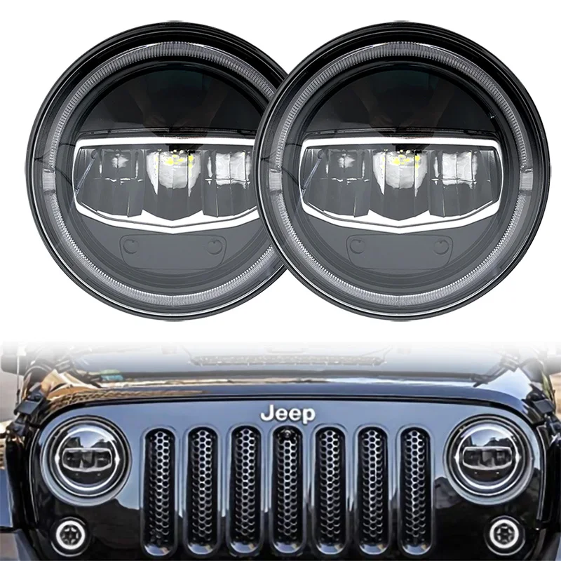 Комплект из 2 предметов 7 &quotдюймовый H4 светодиодный фары для Jeep Wrangler 7&quot дюймовый