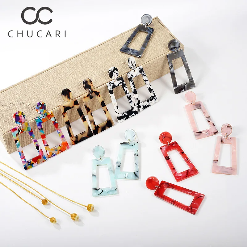 

CHUCARI 2019 New Fashion ZA Resin Drop Earring For Women Wedding Jewelry Boho Elegant Christmas Gifts Pendant Eardrop Geometric