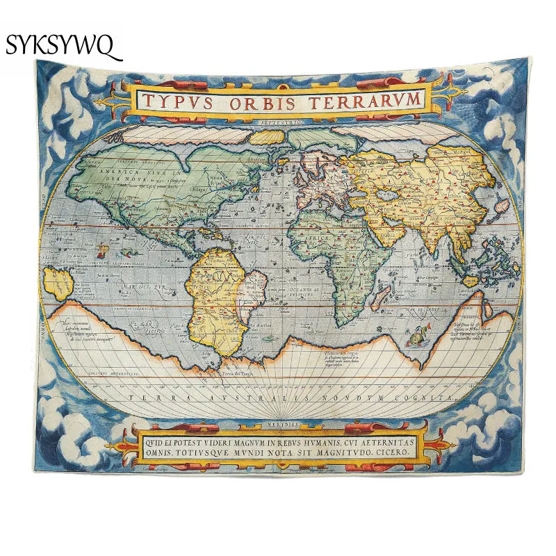 Ковер настенный гобелен карта мира винтажное Европейское настенное одеяло