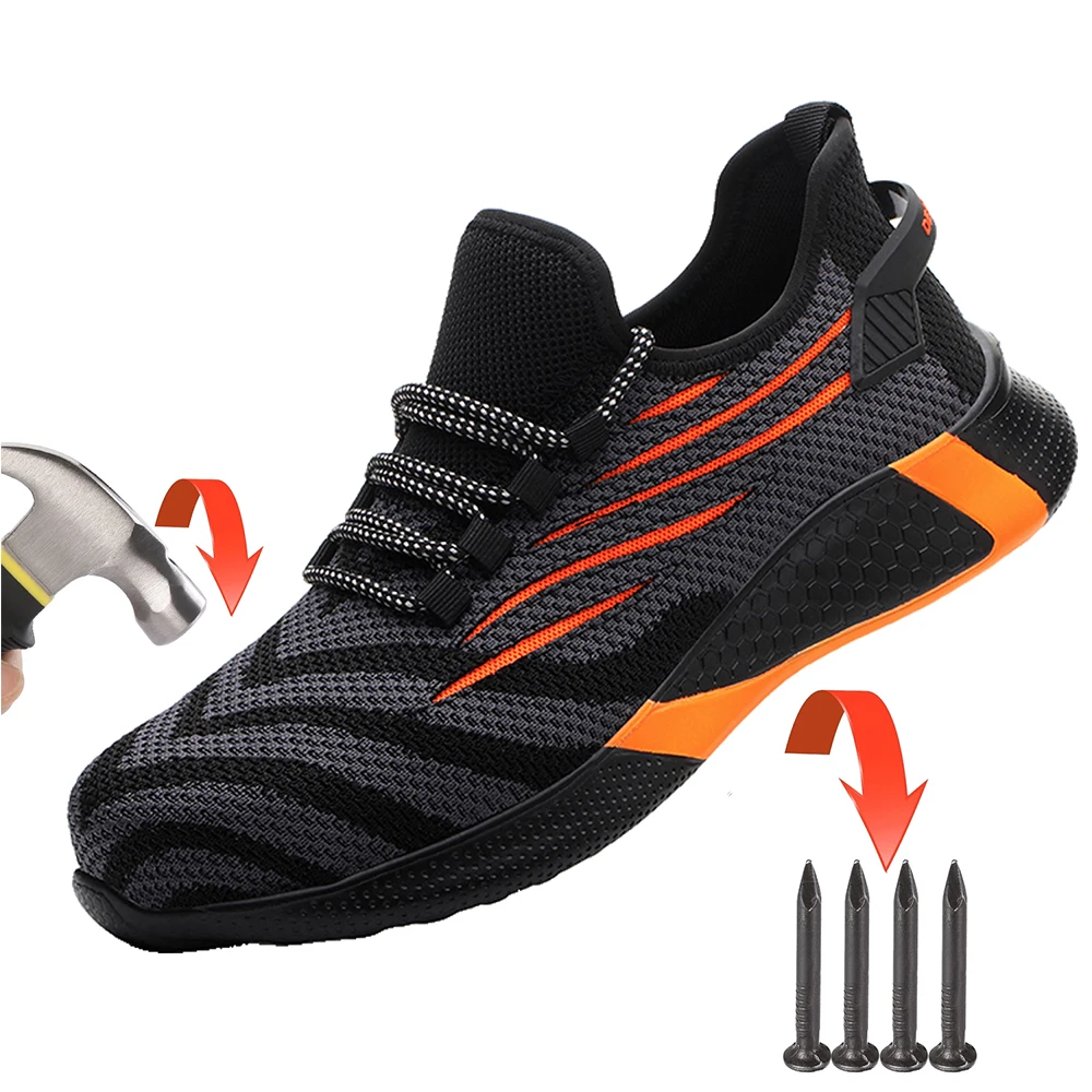 

Xiaomi Work Safety Shoes Breathable Light Anti-Smash ​Men's Working Sneakers Indestructible Women Work Shoes Men Safety Boots