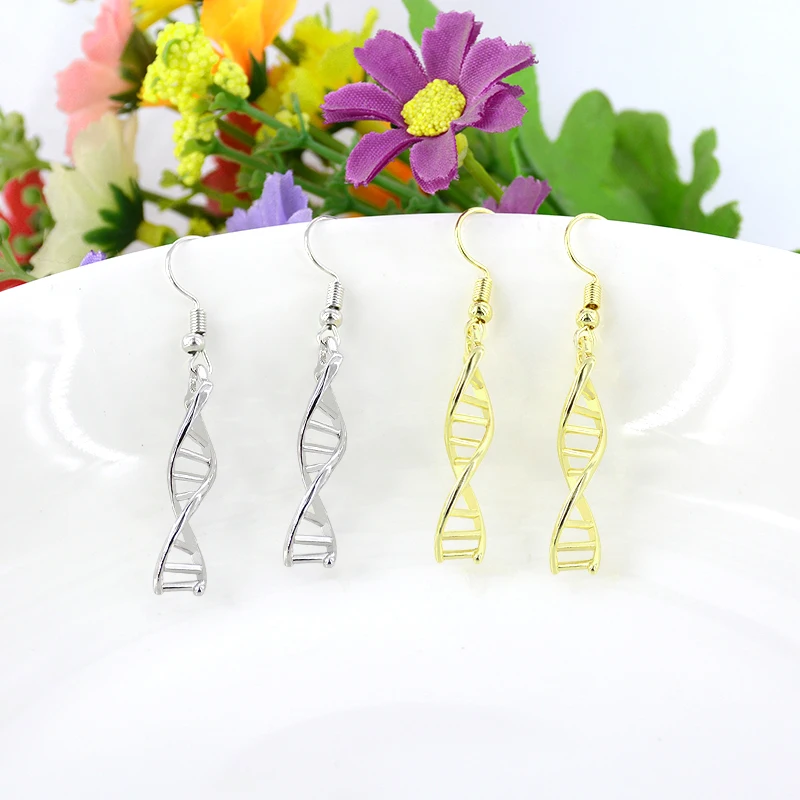 Химическая формула двойная спираль ДНК молекулярные висячие серьги биология