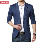 Мужской Блейзер на одной пуговице, не требующий глажки, для весны и осени, куртка в Корейском стиле