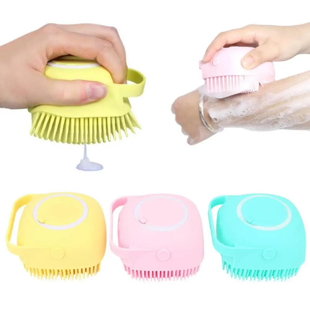 

Children Adult Silicone Cleaning Massage Brush Shower Ball Wash Gel Dispenser Silicone shampoo Brush Shower Bath Facial Cleanser