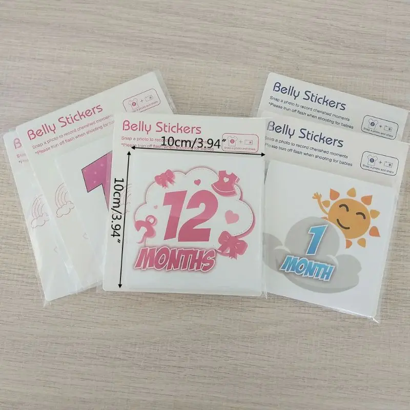 

J60B 18Pcs Set Newborn Baby Monthly Stickers Pregnant Monthly Milestone Photo Sticker