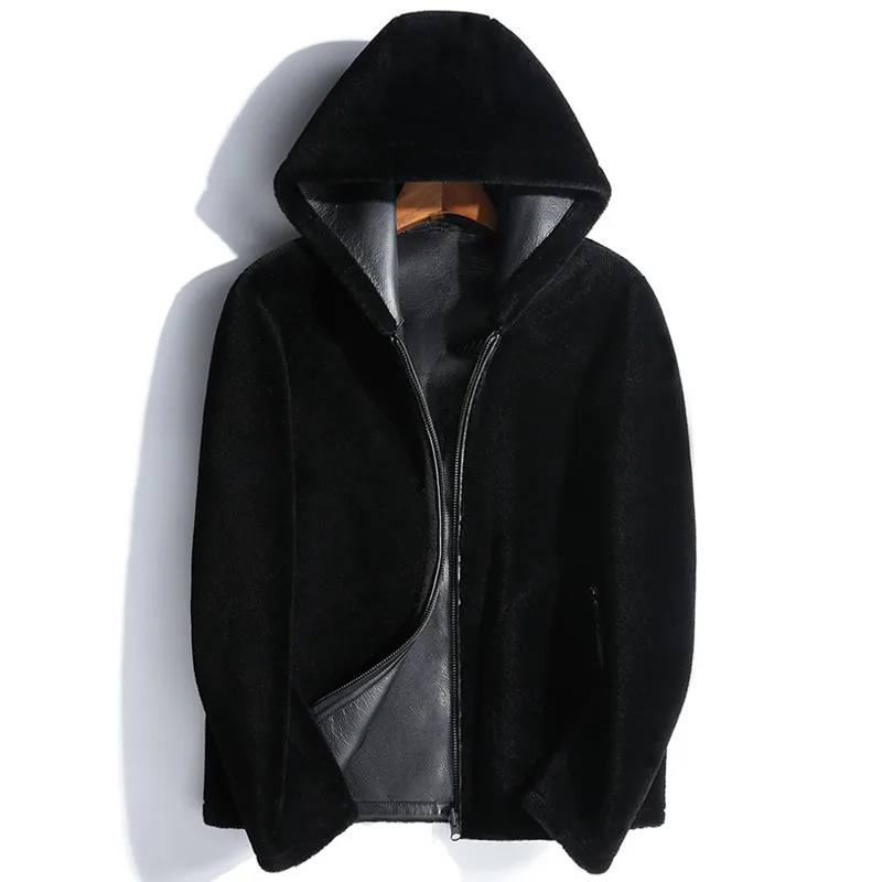 100% шерстяное меховое пальто осенне зимняя мужская куртка из натуральной овечьей