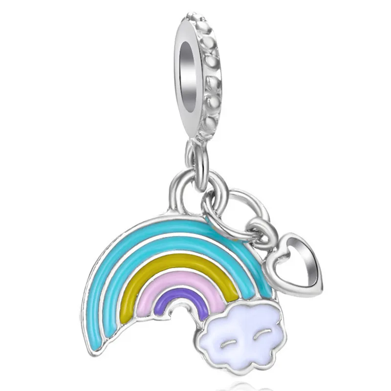 

50 Types Silver Animal Pendant Rainbow Wings Owl Beads Suitable for Original Pandora Charm Bracelet Girl Jewelry Making Gifts