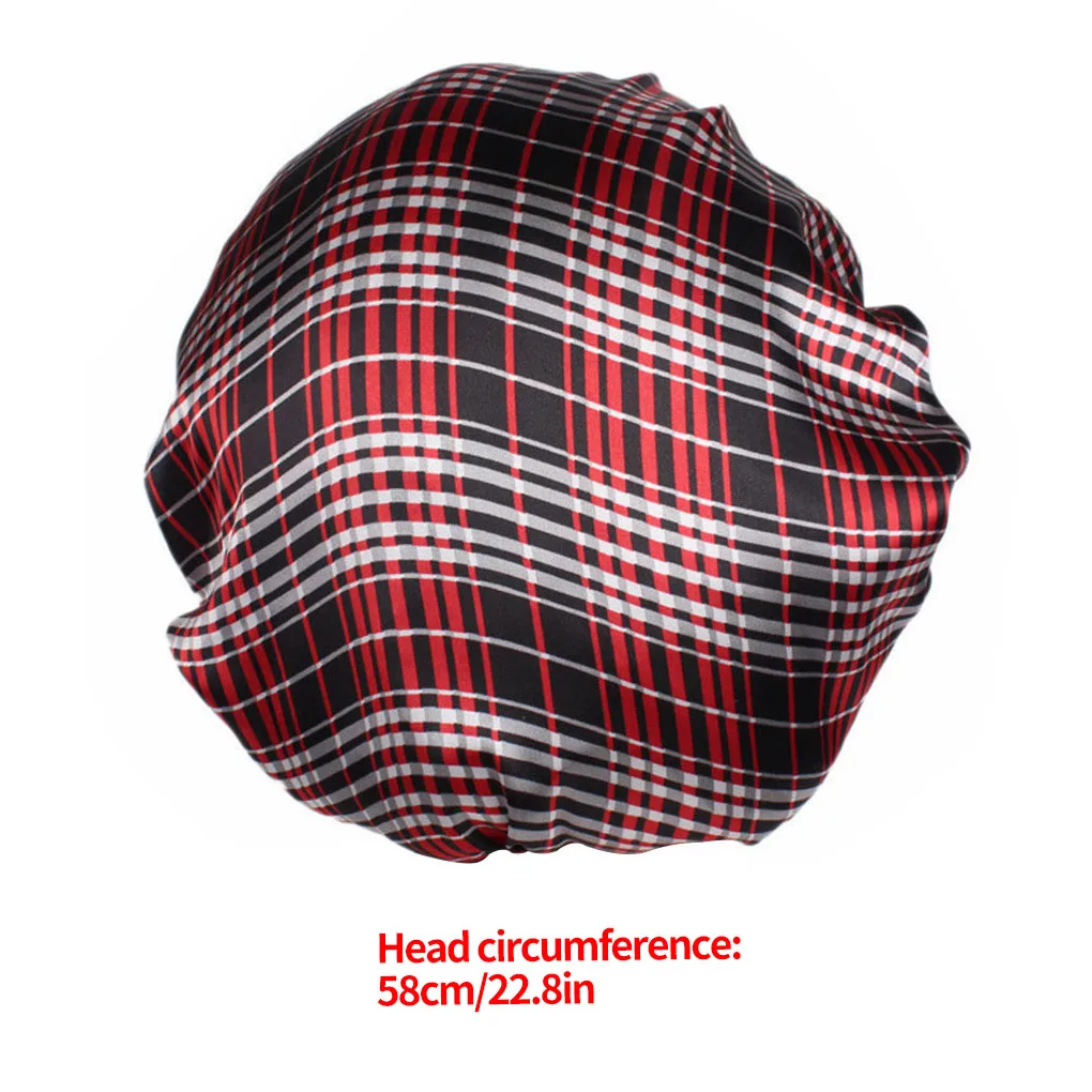 Satin Nightcap Men Women Sleeping Cap Floral Night Sleep Women's Solid Wide-brimmed Hat Hair Care | Дом и сад