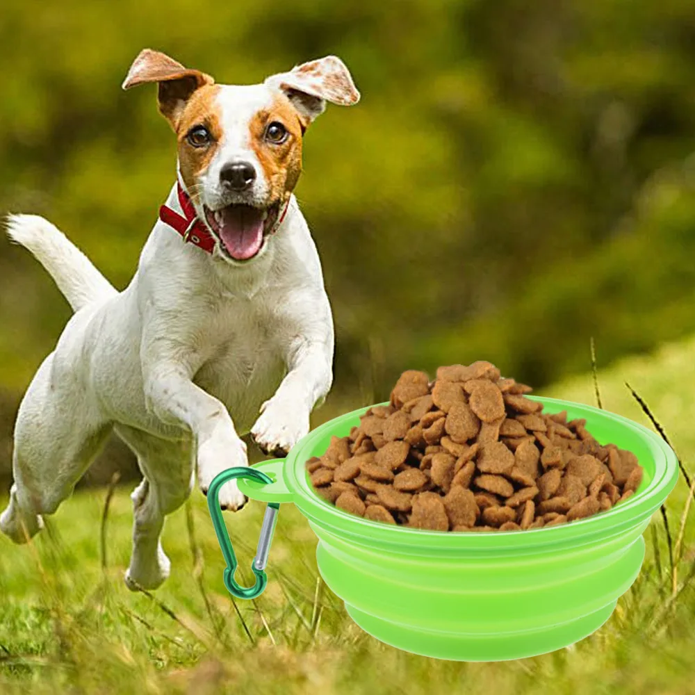 

Dog Travel Silicone Bowl Large Collapsible Dog Pet Folding Bowl Outdoor Travel Portable Puppy Food Container Feeder Dish Bowl