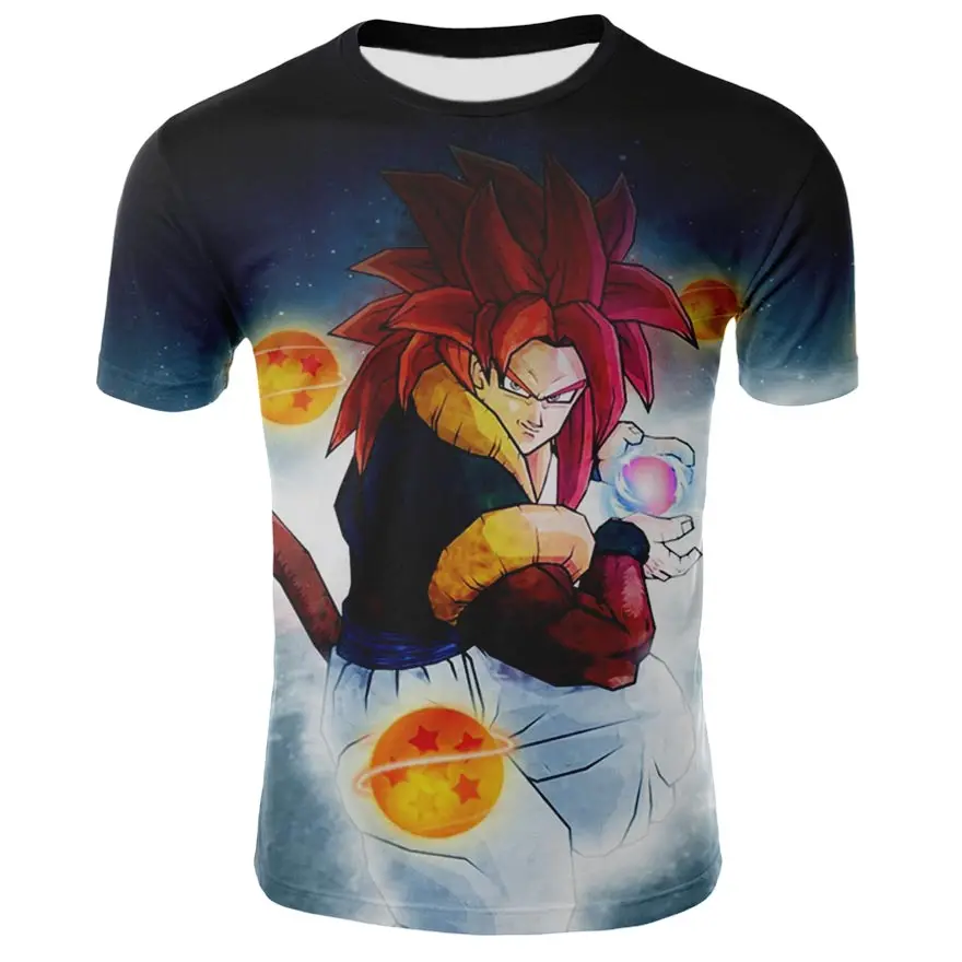 Футболка Wukong Dragon Ball с 3D-принтом модная спортивная рубашка коротким рукавом для