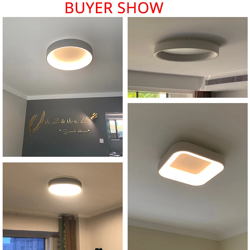 $37.00 White Grey Modern led Ceiling Lights For Living Room Bedroom Dining Room dimmable Lamp indoor round sqaure Fixtures Lustres