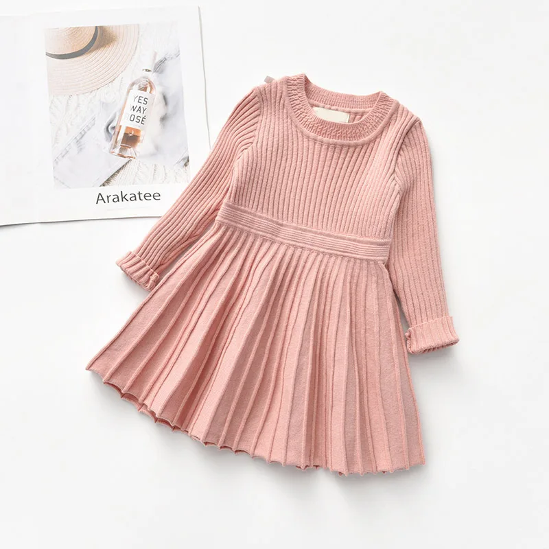 

Girls Autumn Winter Long Sleeve Sweater Dress Girls Princess Baby Girl Clothes Sweet Tutu Party Dress Christmas Girls Clothing