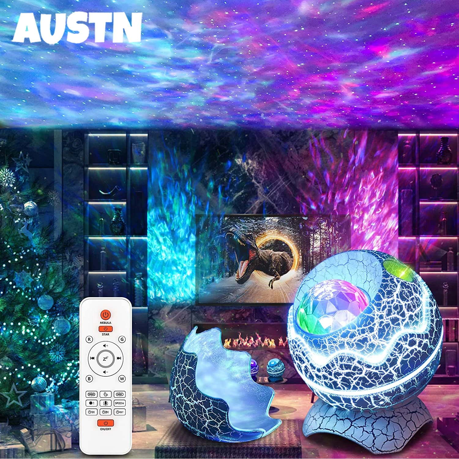 

Галактический проектор, ночник, украшение для спальни для дома, белый шум для сна, подарок для детей, музыкальный плеер для вечеринки, звездн...