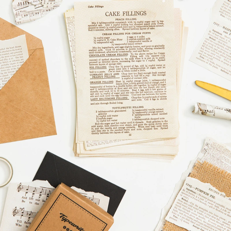 

57 pieces of retro material paper Favorites old book series DIY decoration base paper kraft paper spotify premium notebook