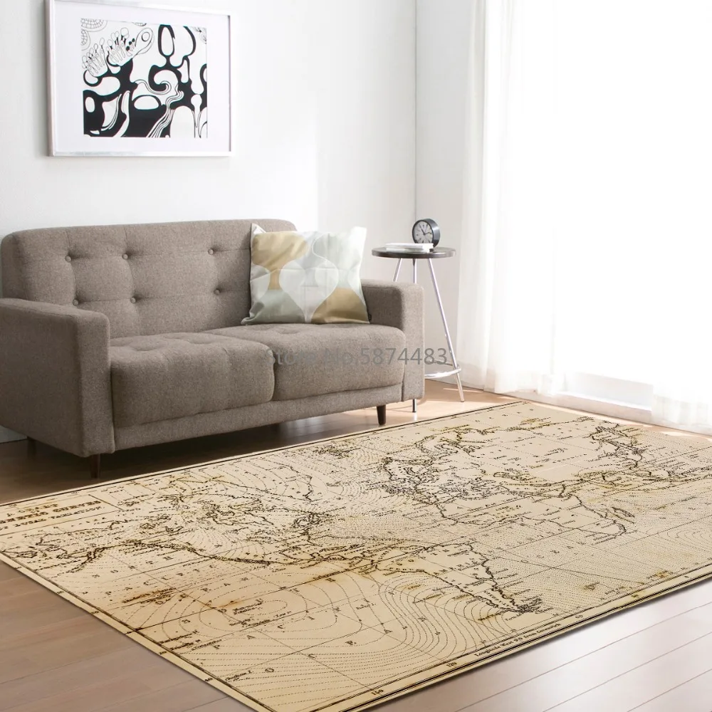 Большой ковер с картой мира для спальни детские игры ползающий гостиной