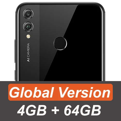 EN 4GB 64GB Black Мобильный телефон Honor 8X с глобальной ПЗУ, экран 6,5 дюйма, аккумулятор 3750 мАч, двойная задняя камера 20 МП, многоязычный смартфон - Цвет: EN 4GB 64GB Black