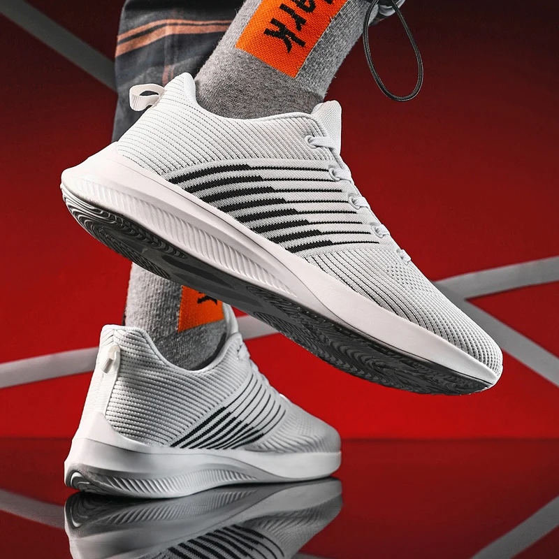 

hombre casual Light mesh casuales knitting leisure sport shoes Fashion Sneakers mens zapatos hot sapato Sneaker black Male Mens