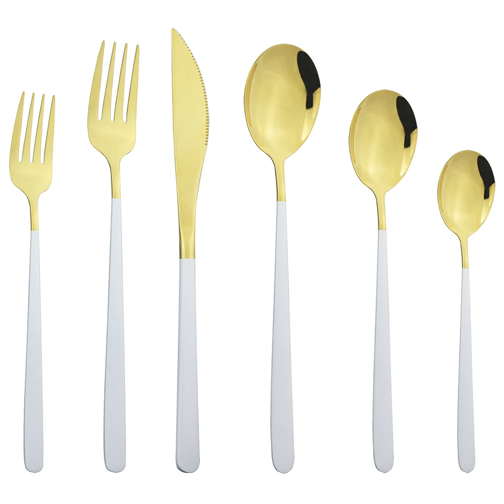 Набор столовых приборов нож из белого золота набор вилки с десертной ложкой