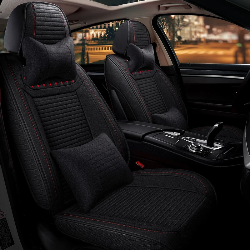 Универсальное льняное волокно чехол для автомобильного сиденья Fiat 500 pand a pnntn 124