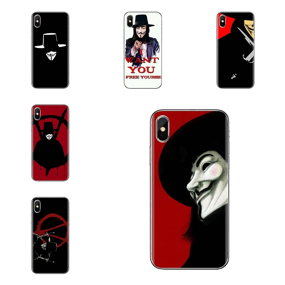 Гай Фокс Маска Анонимус V вендетта для samsung Galaxy S3 S4 S5 мини S6 S7 край S8 S9 S10 Plus Note 3 4 5 8 9