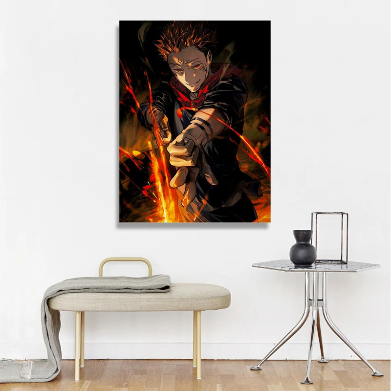 

HD Printed Jujutsu Kaisen Canvas Painting Wall Art Ryomen Sukuna Poster Home Decor Bedroom Modular Anime Role Pictures Framed