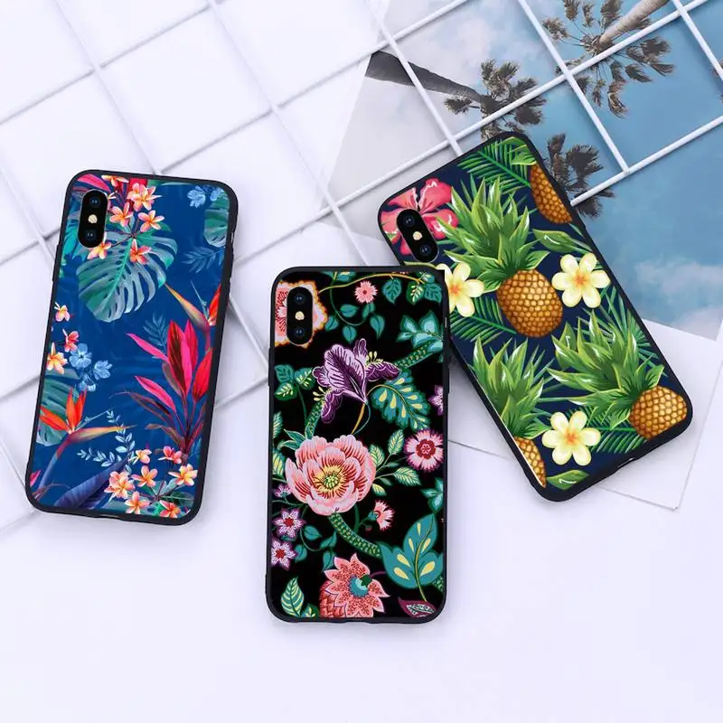

Flower leaf painting vintage Phone Case For iphone 12 11 13 7 8 6 s plus x xs xr pro max mini