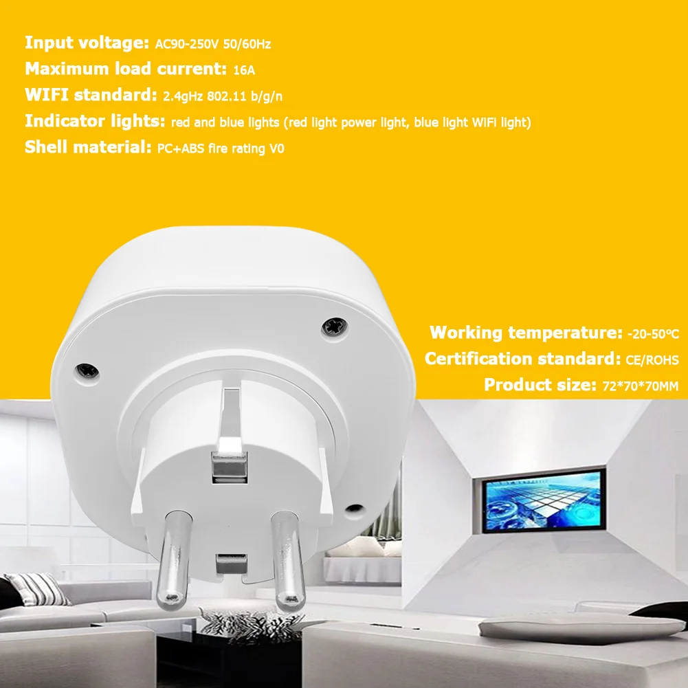 

Intelligent WIFI Socket Smart Home Power Plug Real-time Remote Control Socket Household Electricity Accessories