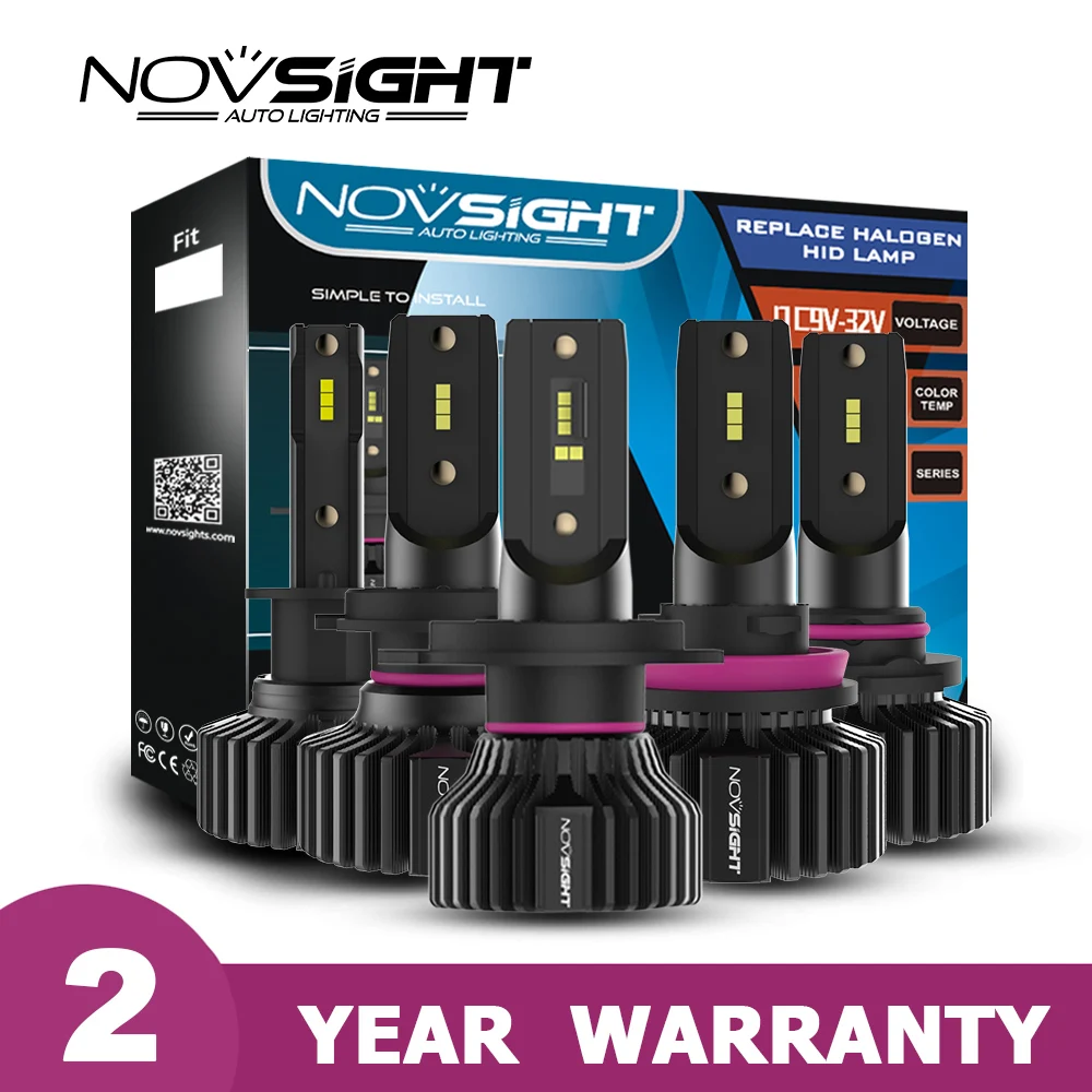 Светодиодные автолампы Novsight лампы для передних фар H4 Hi lo H7 светодиодный 8 H11 9005 9006