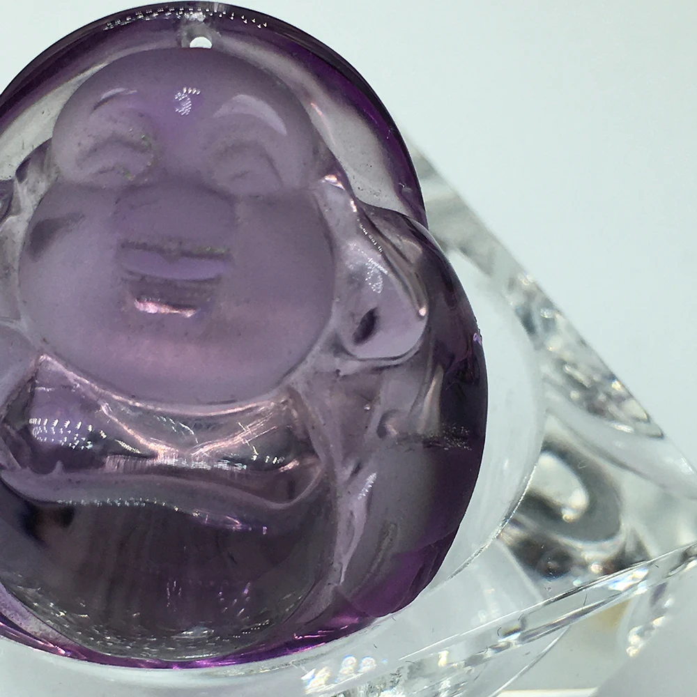 

1pc Natural Amethyst Buddha Laughing Maitreya Buddha Pendant Safe Home Living Room Decoration Art Decoration