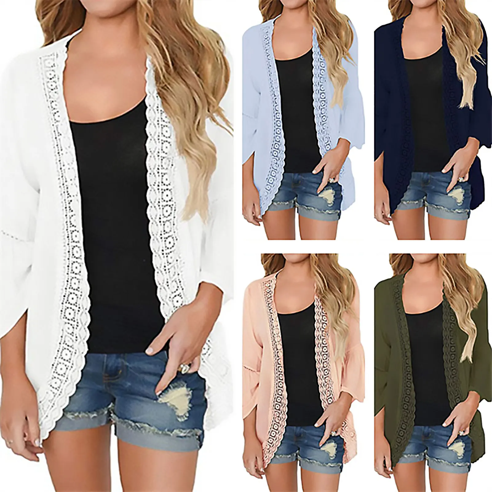 Женские Модные кружевные шифоновые шали Свадебный Болеро с длинным рукавом