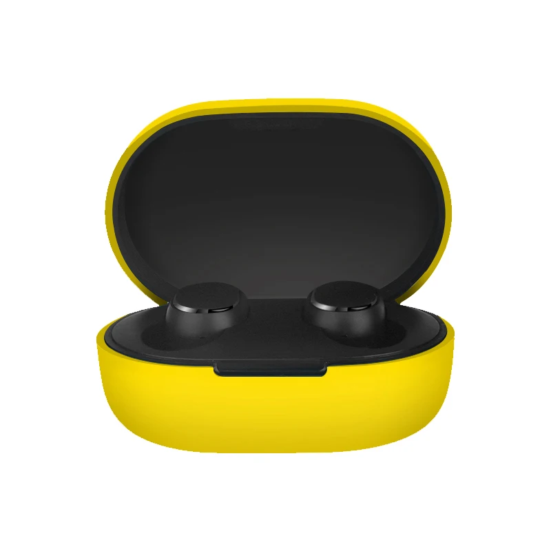 Силиконовый чехол для наушников для xiaomi Redmi AirDots беспроводной Bluetooth чехол s Redmi Airdots TWS аксессуары для наушников Нескользящие - Цвет: Цвет: желтый