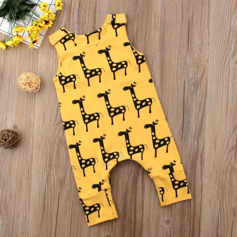 AA New Brand High Quality Emmababy Newborn Toddler Baby Boys Girls Cartoon Giraffe Romper Jumpsuit Outfits