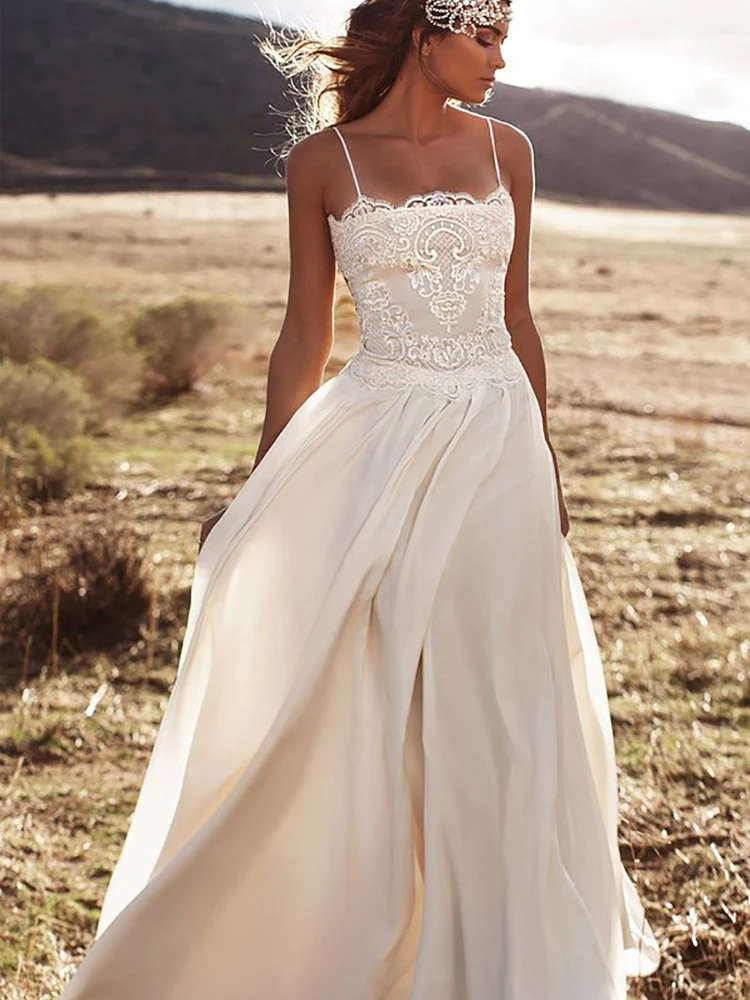 

BAZIIINGAAA Simple Wedding Dress Lace Little Beading Strapless Dress Luxury Wedding Gowns Bridal Can Be Washed Bride Dresses