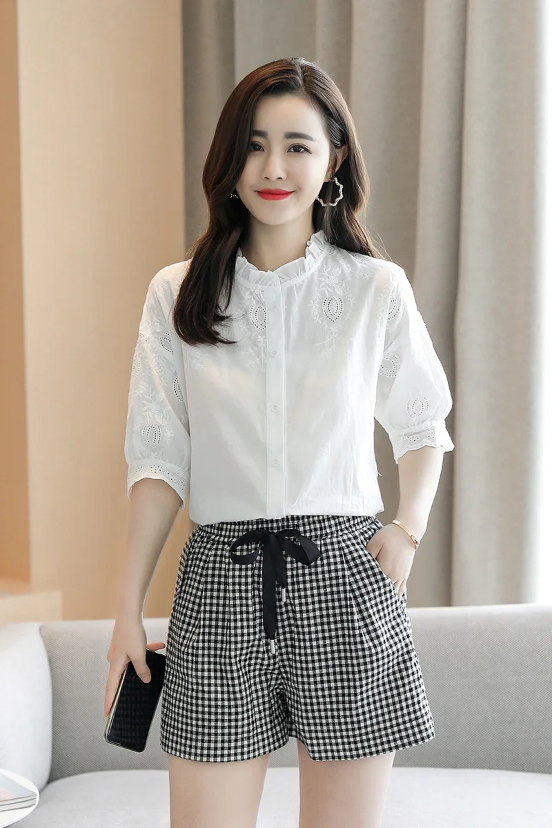 

2021 summer new style multi-breasted casual temperament comfortable fashionable trendy shirt women