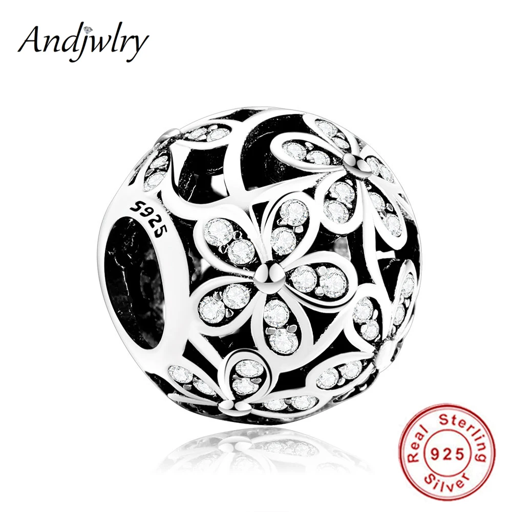 

925 Sterling Silver Fit Original Pandora Charms Bracelets Beads Spring Meadow Blooms Flower Beads 925 Sliver Jewelry Berloque