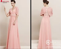 free shipping new fashion 2018 vestido de festa casual cap sleeve formal gown lace pink long party prom bridesmaid dresses