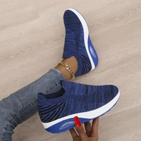 zapatos para mujer 2022 stretch fabric breathable platform shoes for woman sneakers loafers slip on flat platform women shoes