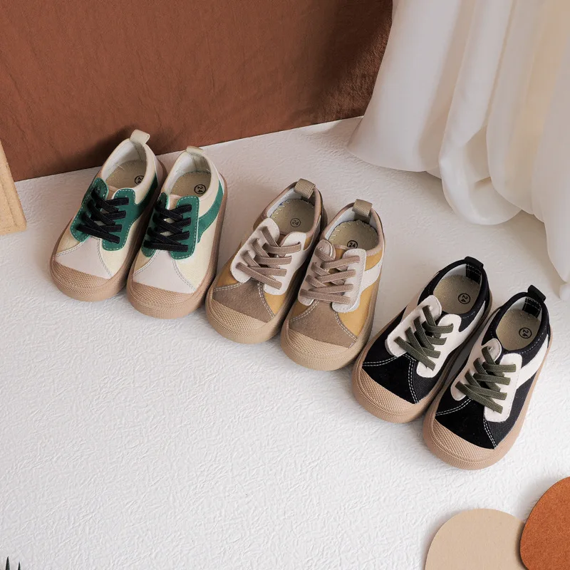 

2021 Spring Autumn New Velcro Ins Breathable Canvas Board Shoes Kindergarten Children's Canvas Shoes Casual Sneakers