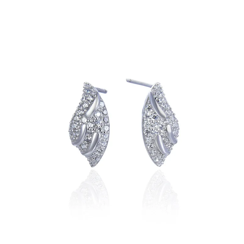 

S925 Sterling Silver Stud Earrings for Women Simple s925 silver Zircon Earrings for Wedding Fine Jewelry Female kolczyki damskie