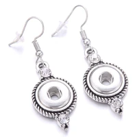 new heat sale 12mm snap buttons earrings dangle crystal drop mini snap drop earrings fashion ladies snap button jewelry earrings