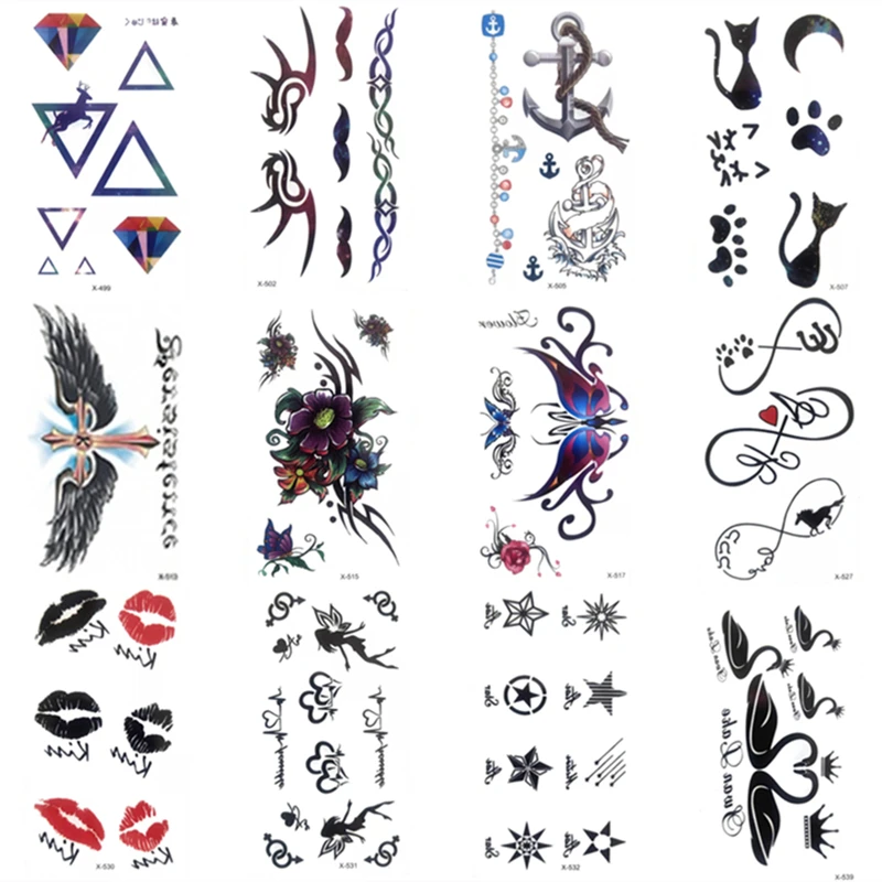 Waterproof Black Infinity Tattoo Women Body Hand Art Drawing Butterfly Temporary Tattoo Stickers Men Finger Tattoo Small Size