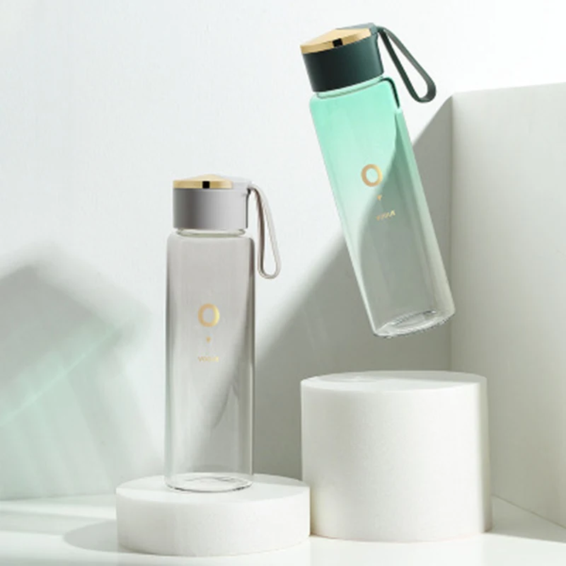 400 мл стеклянная бутылка для воды с градиентом Цвет веревкой милые модные