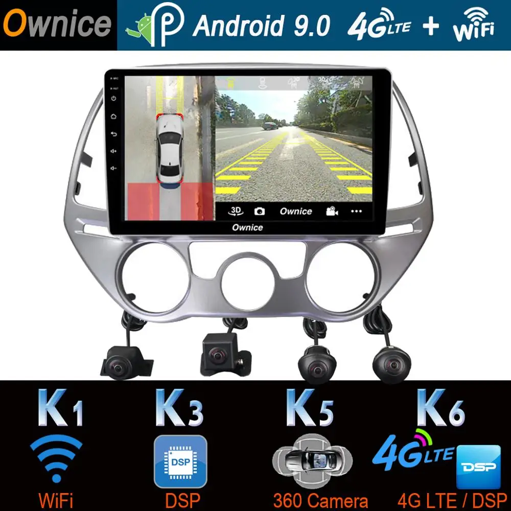 360 ° панорамная камера 4G WiFi Android 9.0 + 64G GPS радио CarPlay DSP Автомобильный плеер для Hyundai