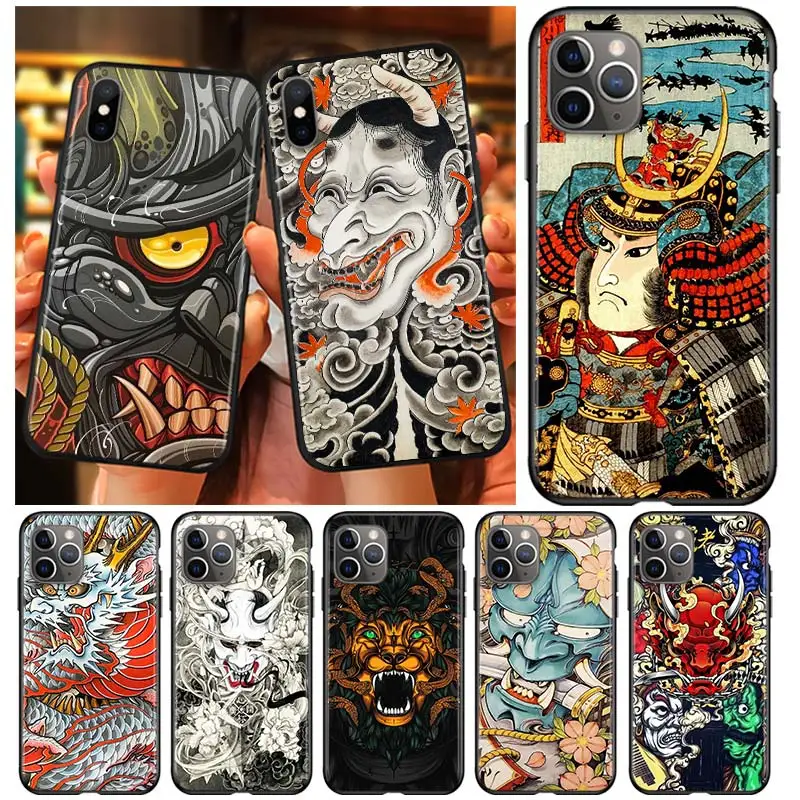 

Japan Samurai Swordsman Black Soft Cover For Apple iPhone 13 12 11 SE XS XR X 7 8 6 5 S mini Plus Pro MAX 2020 Phone Case