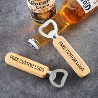 7580pcs personalized wedding bottle opener printing logo wood beer openers kitchenbar party supplies
