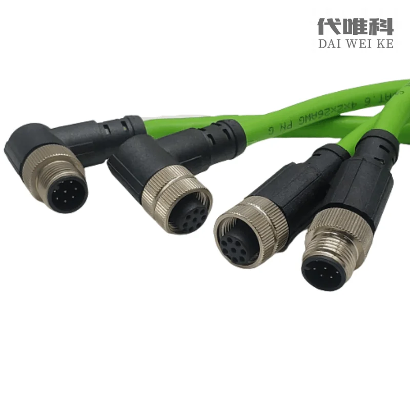 Разъем датчика M12 для RJ45 48 контактов 1 м провод Ethernet IP67 Profinet Ehtercat Промышленный тип