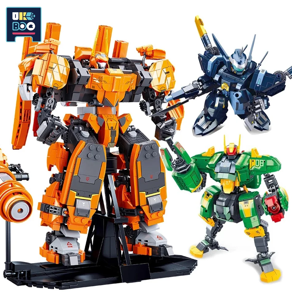 

City Military Mech Warrior Rotatable Robot Building Blocks High-tech Model Set DIY Educational Bricks Toys for Children Boy Gift