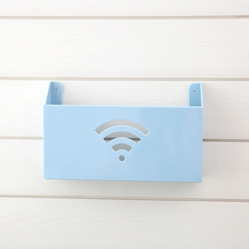 bule Обновленная настенная коробка для хранения роутера, 4 цвета, wifi, полка, коробка, прочно висящая, самоклеящаяся коробка для хранения, супер сигнал - Цвет: bule