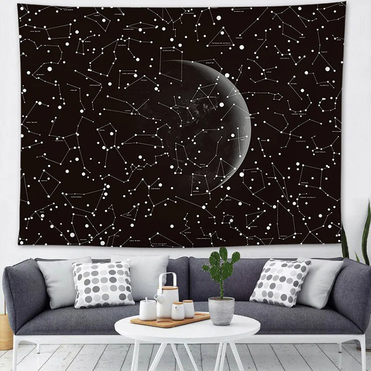 

Jayi Space Starry Sky Galaxy Planet Moon Wall Tapestry Wall Hanging Decoration Polyester 148cm*130cm 200cm *148cm 22GT